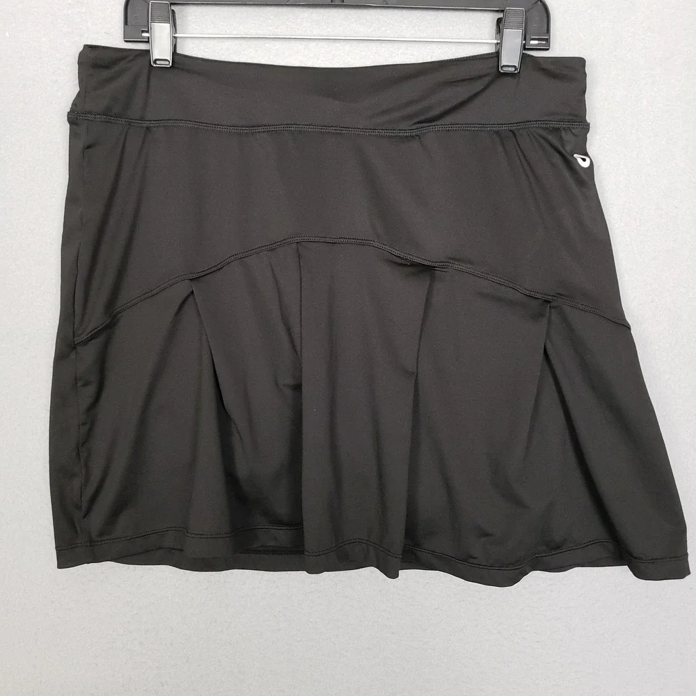 Anivivo Athletic Skort Black Mini Skirt Built In Shorts Pickleball Tennis 2XL